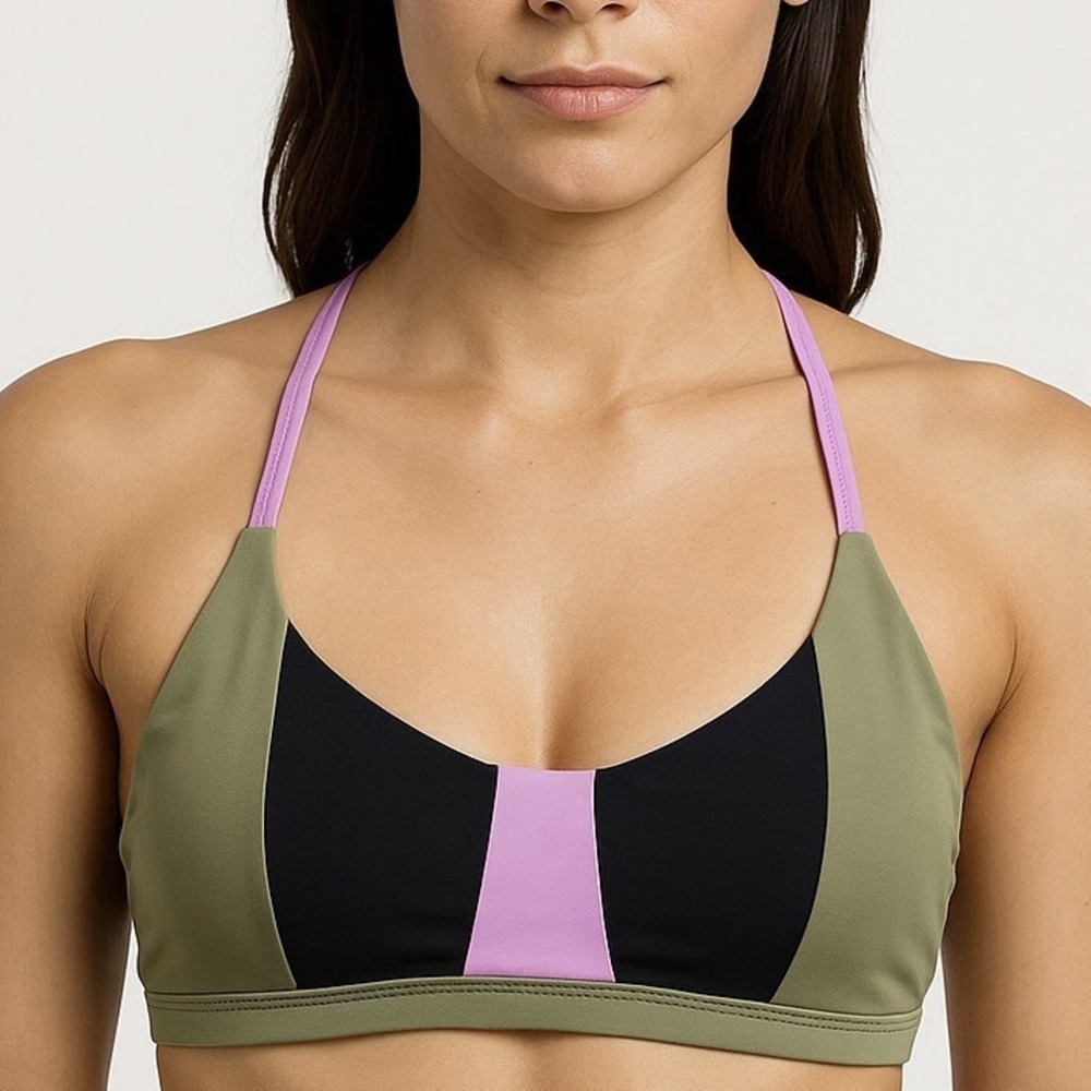 NWT Prana Tulum Top XS 1971811 Color Block Fair Trade Bikini Swim Top MSRP $90